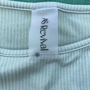 altar’d state green ribbed neck tank top